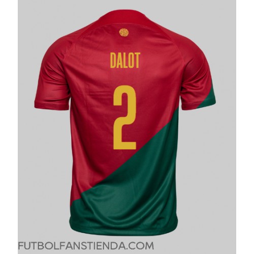 Portugal Diogo Dalot #2 Primera Equipación Mundial 2022 Manga Corta
